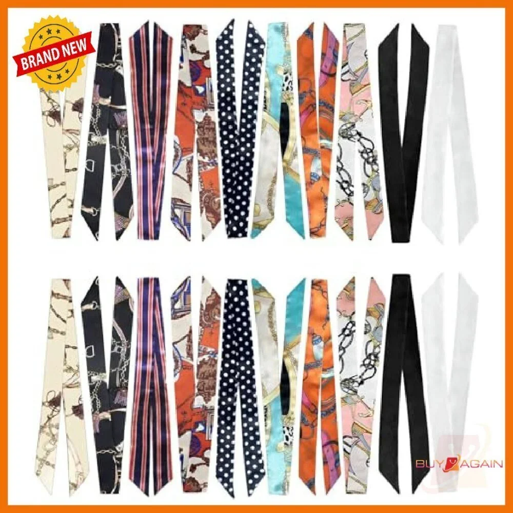 20 Pack Imitation Silk Scarf Set for Handbag Hair Neck Accessories